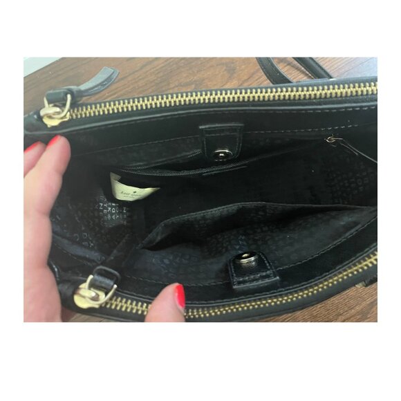 Kate Spade Patterson Drive Mini Kona Black Leather Zipper Satchel Messenger Bag - Picture 11 of 12
